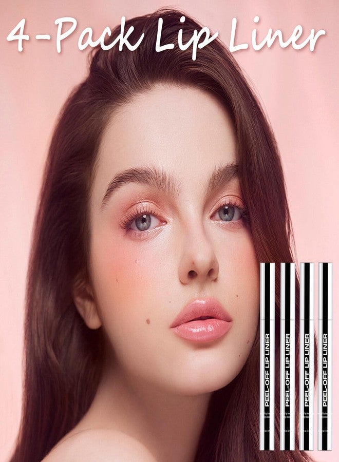Suaxova 4PCS Peel Off Lip Liner Stain with Tweezer, Long Lasting Waterproof Lip Tint Stains Makeup Set with Matte Finish for Women - Image 5